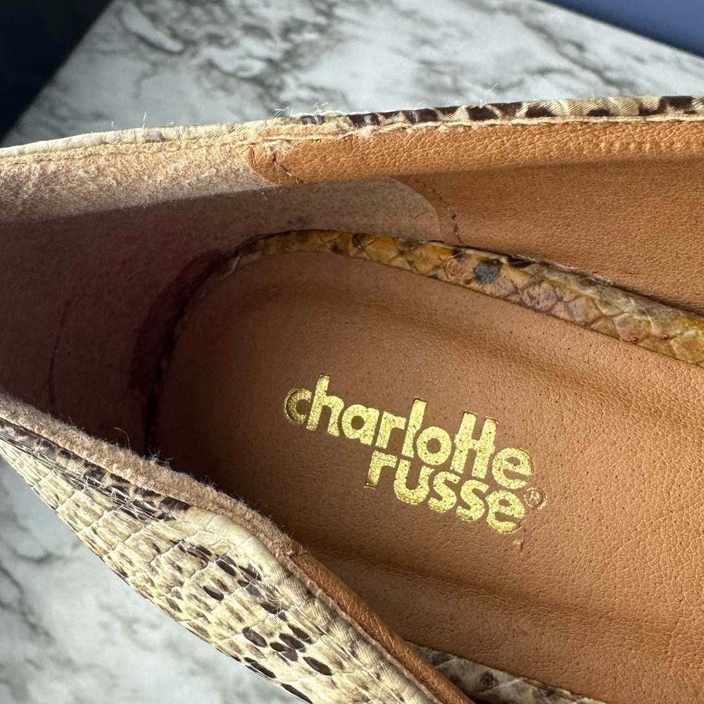 Charlotte Russe Snakeskin Open toe Pumps. Women’s Size 10 - Picture 9 of 10